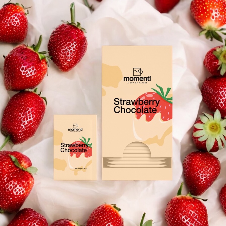 خرید پودر استرابری چاکلت مومنتی از ‌بی۳شاپ