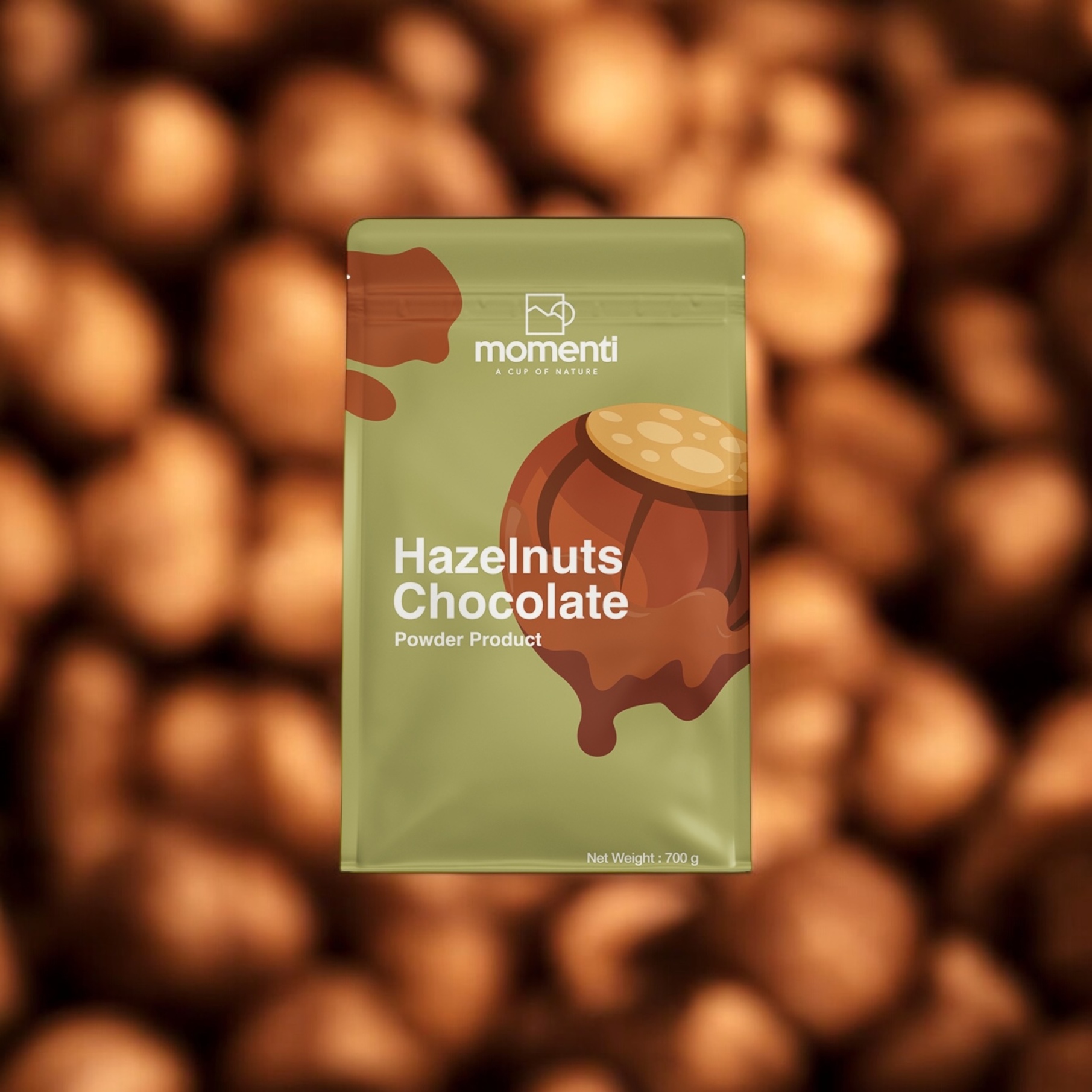  خرید پودر هات چاکلت فندقی مومنتی | B3shop.ir 